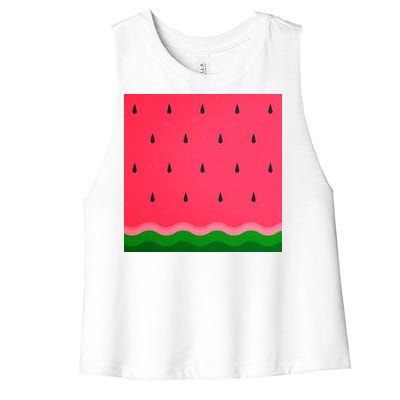 Summer Watermelon Fruit Pattern Women's Racerback Cropped Tank