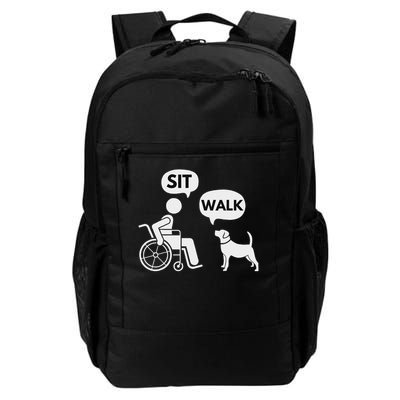 Sit Walk Funny Disabled Wheelchair User & Pet Dog Daily Commute Backpack