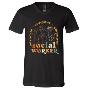 Social Worker Funny Social Work Month V-Neck T-Shirt