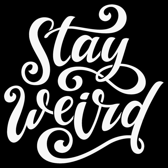 Stay Weird Funny Hand Drawn Calligraphy 16 in Basic Backpack