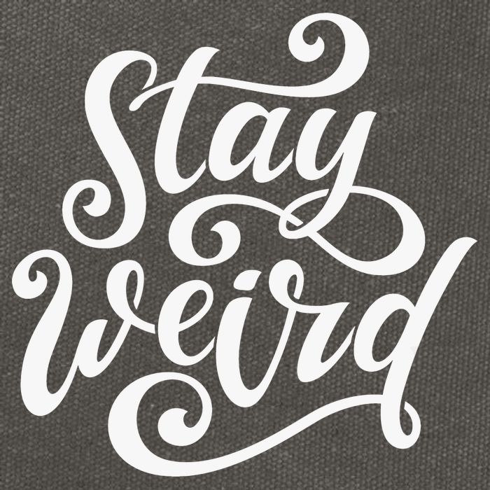 Stay Weird Funny Hand Drawn Calligraphy Cotton Canvas Backpack