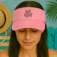 Stay Weird Funny Hand Drawn Calligraphy Visor
