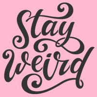 Stay Weird Funny Hand Drawn Calligraphy Kids T-Shirt