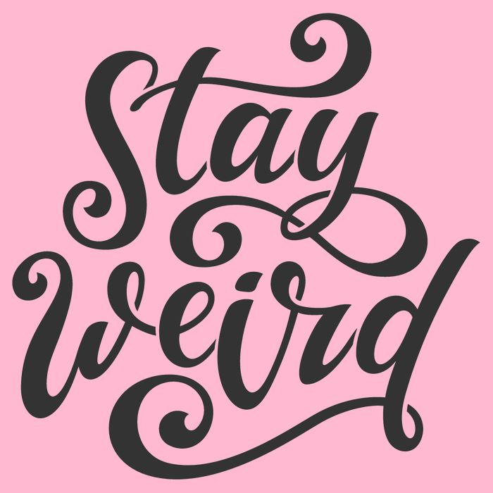 Stay Weird Funny Hand Drawn Calligraphy Kids T-Shirt