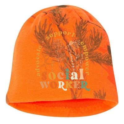 Social Worker Funny Social Work Month Kati - Camo Knit Beanie