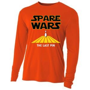 Spare Wars Funny Bowler & Bowling Parody Cooling Performance Long Sleeve Crew