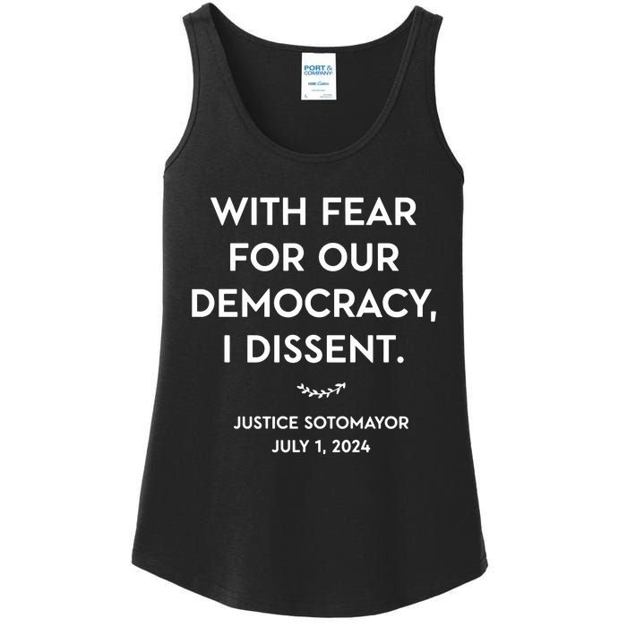 Scotus With Fear For Our Democracy Dissent Ladies Essential Tank