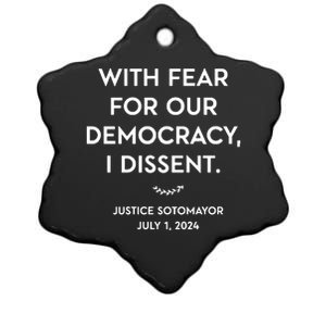 Scotus With Fear For Our Democracy Dissent Ceramic Star Ornament