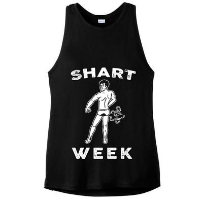 Shart Week Funny Novelty Shark Ladies PosiCharge Tri-Blend Wicking Tank