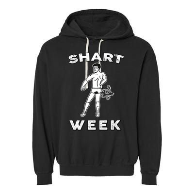 Shart Week Funny Novelty Shark Garment-Dyed Fleece Hoodie
