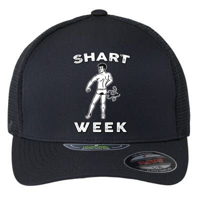 Shart Week Funny Novelty Shark Flexfit Unipanel Trucker Cap