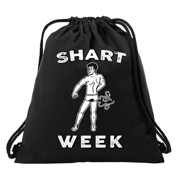 Shart Week Funny Novelty Shark Drawstring Bag