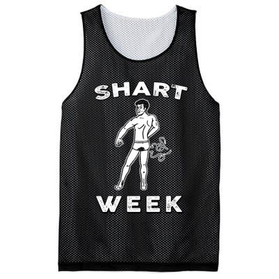 Shart Week Funny Novelty Shark Mesh Reversible Basketball Jersey Tank