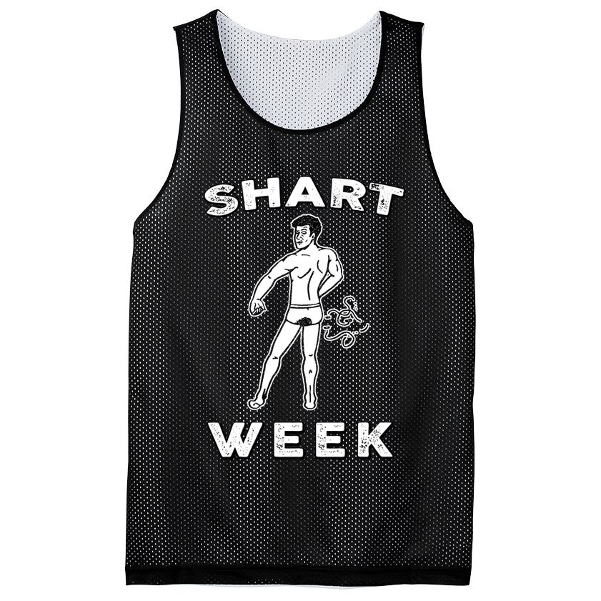 Shart Week Funny Novelty Shark Mesh Reversible Basketball Jersey Tank