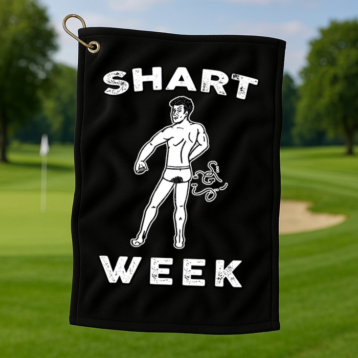 Shart Week Funny Novelty Shark Golf Towel