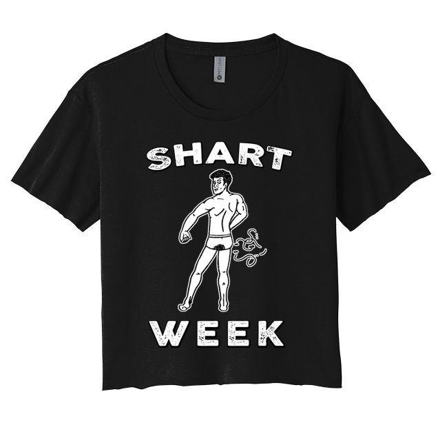 Shart Week Funny Novelty Shark Women's Crop Top Tee