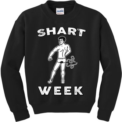 Shart Week Funny Novelty Shark Kids Sweatshirt