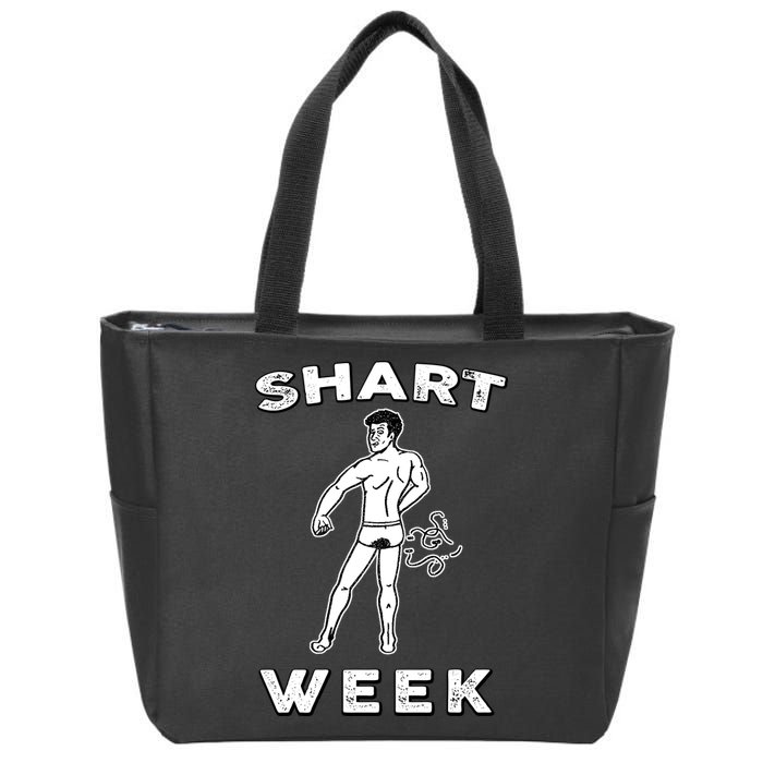 Shart Week Funny Novelty Shark Zip Tote Bag