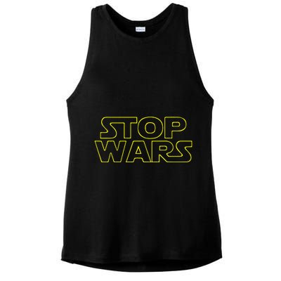 Stop Wars Funny Ladies PosiCharge Tri-Blend Wicking Tank
