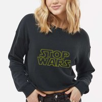 Stop Wars Funny Cropped Pullover Crew