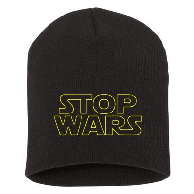 Stop Wars Funny Short Acrylic Beanie