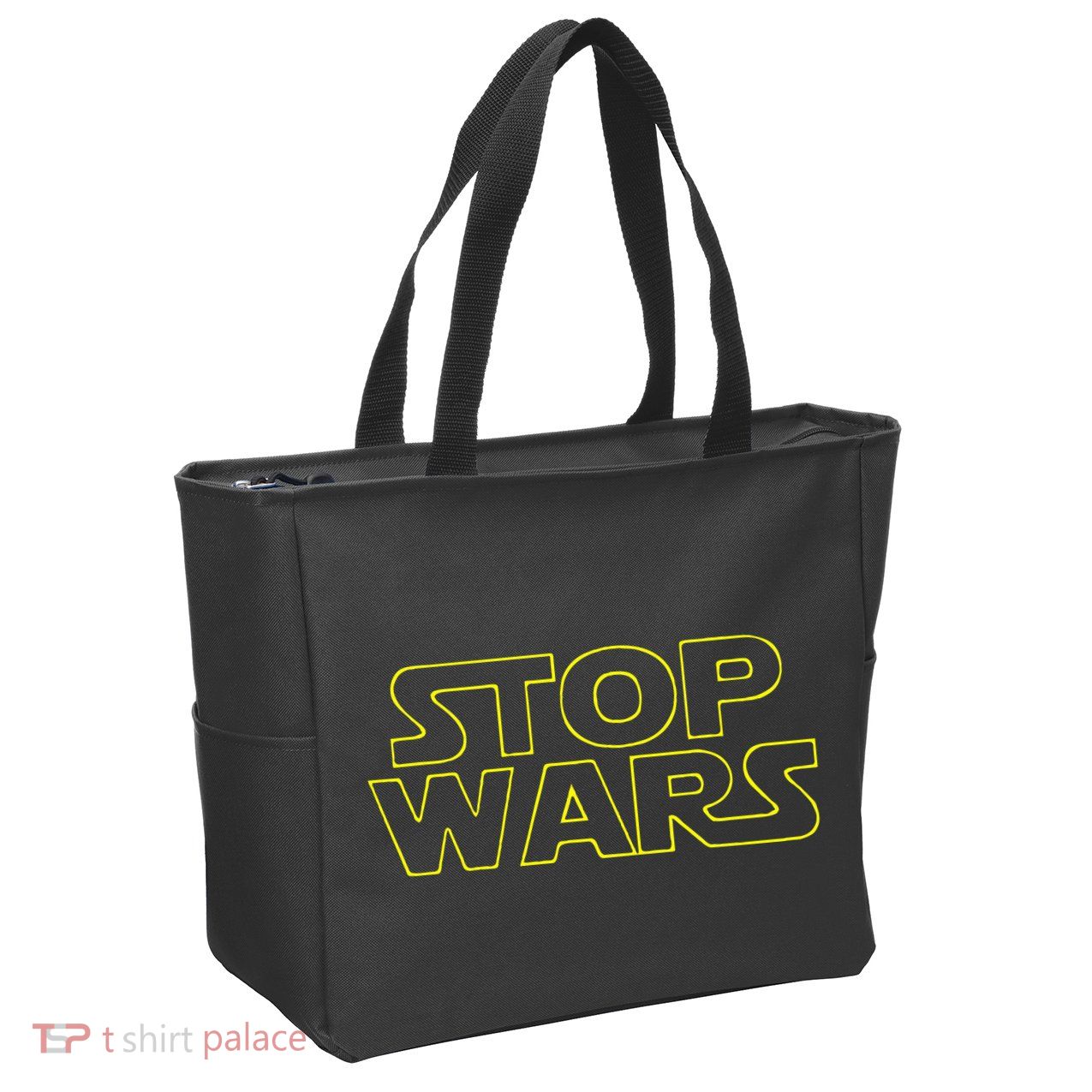 Stop Wars Funny Zip Tote Bag