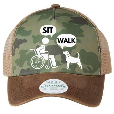 Sit Walk Funny Disabled Wheelchair User & Pet Dog Legacy Tie Dye Trucker Hat