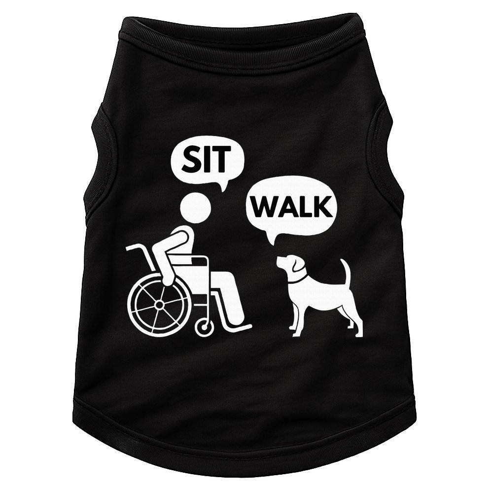 Sit Walk Funny Disabled Wheelchair User & Pet Dog Doggie Tank