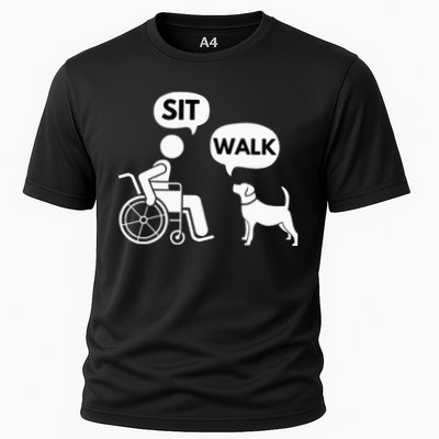 Sit Walk Funny Disabled Wheelchair User & Pet Dog Performance Shirt