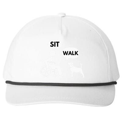 Sit Walk Funny Disabled Wheelchair User & Pet Dog Snapback Five-Panel Rope Hat