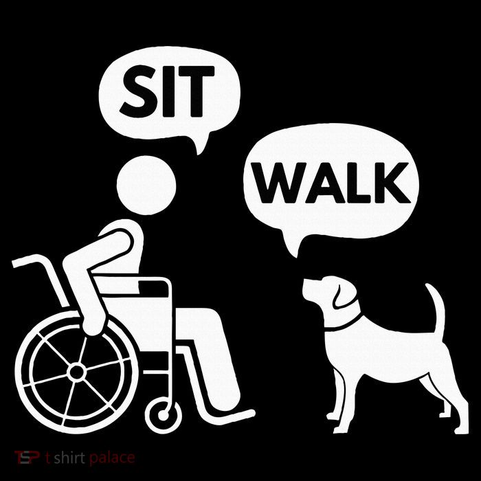 Sit Walk Funny Disabled Wheelchair User & Pet Dog Magnet