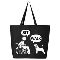 Sit Walk Funny Disabled Wheelchair User & Pet Dog 25L Jumbo Tote