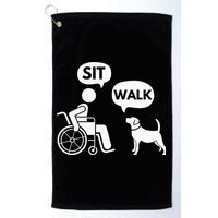 Sit Walk Funny Disabled Wheelchair User & Pet Dog Golf Towel