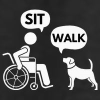 Sit Walk Funny Disabled Wheelchair User & Pet Dog Golf Towel