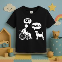Sit Walk Funny Disabled Wheelchair User & Pet Dog Toddler T-Shirt