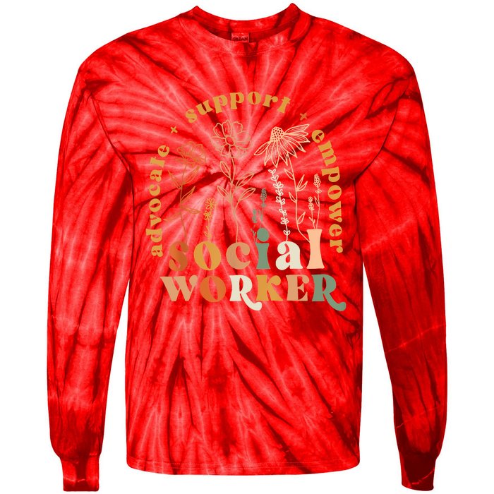 Social Worker Funny Social Work Month Tie-Dye Long Sleeve Shirt