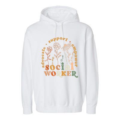 Social Worker Funny Social Work Month Garment-Dyed Fleece Hoodie