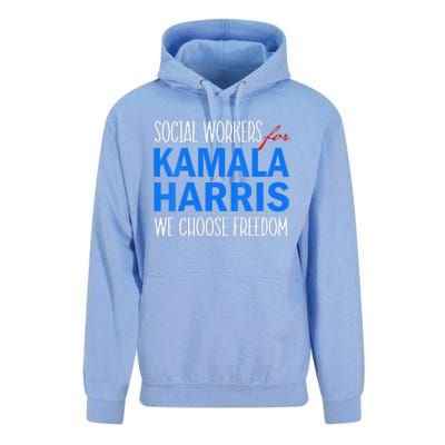 Social Workers For Kamala Harris 2024 We Choose Freedom Unisex Surf Hoodie