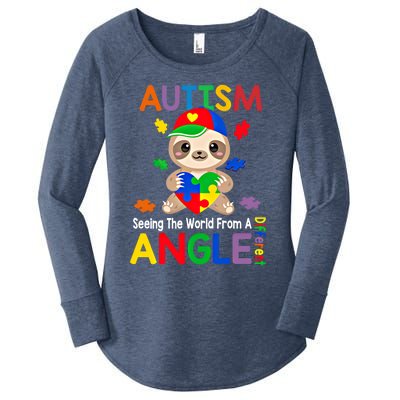 Seeing World From Different Angle Autism Awareness Gift Women's Perfect Tri Tunic Long Sleeve Shirt