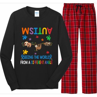 Seeing World From Different Angle Autism Awareness Gift Long Sleeve Pajama Set