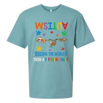 Seeing World From Different Angle Autism Awareness Gift Sueded Cloud Jersey T-Shirt