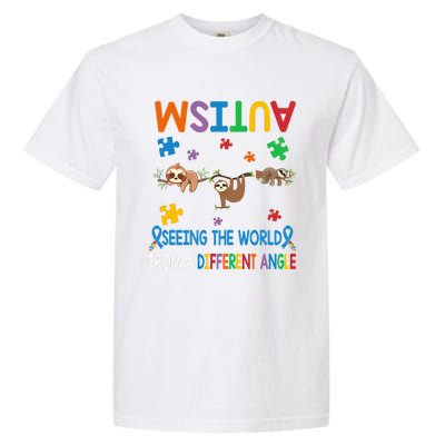 Seeing World From Different Angle Autism Awareness Gift Garment-Dyed Heavyweight T-Shirt