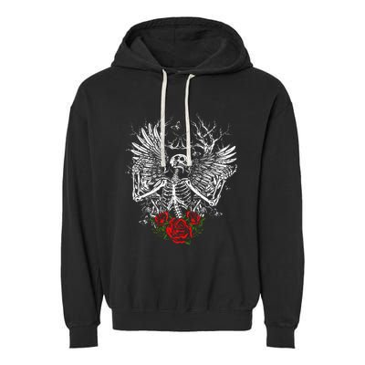 Skeleton Wings Fairy Grunge Fairycore Aesthetic Halloween Garment-Dyed Fleece Hoodie