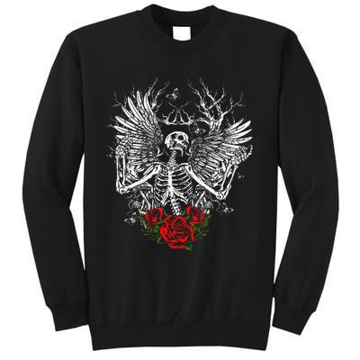 Skeleton Wings Fairy Grunge Fairycore Aesthetic Halloween Sweatshirt