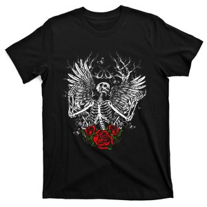 Skeleton Wings Fairy Grunge Fairycore Aesthetic Halloween T-Shirt