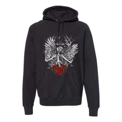 Skeleton Wings Fairy Grunge Fairycore Aesthetic Halloween Premium Hoodie