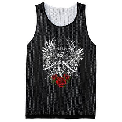 Skeleton Wings Fairy Grunge Fairycore Aesthetic Halloween Mesh Reversible Basketball Jersey Tank