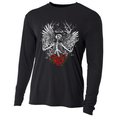 Skeleton Wings Fairy Grunge Fairycore Aesthetic Halloween Cooling Performance Long Sleeve Crew