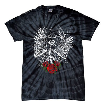 Skeleton Wings Fairy Grunge Fairycore Aesthetic Halloween Tie-Dye T-Shirt