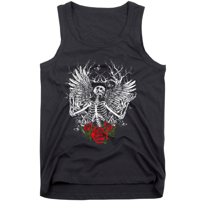 Skeleton Wings Fairy Grunge Fairycore Aesthetic Halloween Tank Top